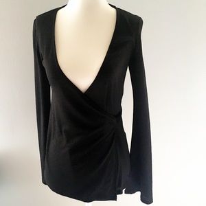 Topshop Wrap Cardigan w/ Split Bell Sleeves